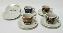 iBalli by Saturnia Demitasse (4) Cups (6) Saucers Espresso Italy  - $59.35