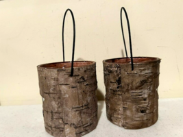 2 rustic wood trim candle holders image 3