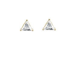Triangle Diamond Stud Earrings 14K Yellow Gold (1.44 Ct,F Color,VS2-SI1 Clarity) - £3,758.65 GBP