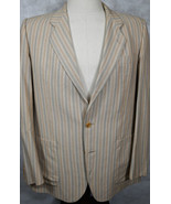 VINTAGE San Remo Made in Italy Silk &amp; Wool Striped Sport Coat Resort 40L - $85.49