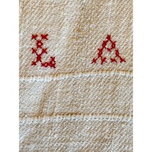 Antique 1830s 1840s Hand Woven Linen Wash Stand Show Towel L.A. 62x26 - $117.76