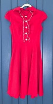 Retro Mod Anni Coco Red Heart Buttons Dress Small Medium Valentines Rock... - $21.78