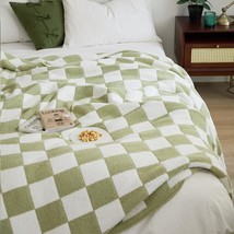 Throw Blankets Checkerboard Grid Chessboard Gingham Warmer Comfort Plush Reversi - £66.55 GBP