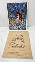 Vintage Kruger W Germany Christmas Advent Calendar Santa Children Sled G... - $12.38