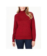 Karen Scott Womens Large New Red Marled Turtleneck Cotton Sweater NWT AP20 - £15.47 GBP