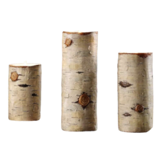 Birch Design Tealight Candle Holders Set of 3 Wood Look  Rustic 3 Heights image 2