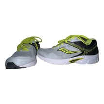 Saucony Cohesion 10 LTT Boy&#39;s Size 7 Gray Black Neon Athletic Sneaker SY57141 - $23.82