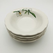 Set of 4 Cereal Soup 6.5&quot; Bowls Syracuse China Restaurant Ware Apple Blossom - £28.21 GBP