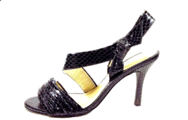 Women High Heel Size 6 Black Sandal NINA Faux Snakeskin Vintage Inspired... - £29.87 GBP