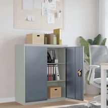 File Cabinet Light Grey and Dark Grey 90x40x105 cm Steel - £121.64 GBP