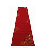 Saro Natala Embroidered Poinsettia Table Runner 16x70 inches - €10,20 EUR