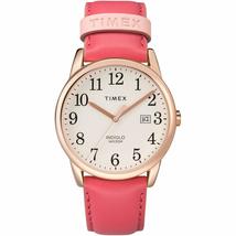 Timex Women&#39;s TW2R62500 Easy Reader 38mm Pink/Rose Gold-Tone Leather Strap Watch - £31.91 GBP