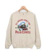 All Aboard Holiday Sweatshirt - Retro Train Shirt - Festive Xmas Shirt For Kids  - $26.99