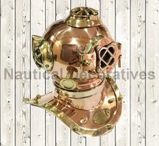 U.S. Navy Mark V Mini Diving Helmet Sea Divers Helmet Solid Brass &amp; Copper - £73.76 GBP