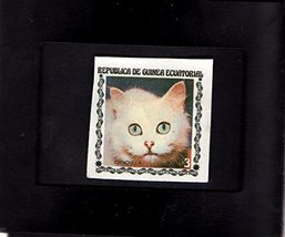 Tchotchke Framed Stamp Art - Collectible Postage Stamp - Persian Cat - $5.83