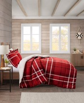 Premier Comfort Reversible Velvet Comforter Set Size King Color Plaid Red - £85.13 GBP