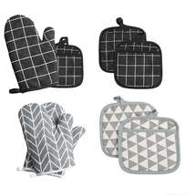 Kitchen Potholders Pad and Stove Oven Gloves Set 2pcs Mitts Heat Resista... - £7.64 GBP+