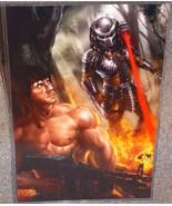 The Predator vs Rambo Glossy Art Print 11 x 17 In Hard Plastic Sleeve - £19.69 GBP