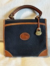 Vintage Dooney &amp; Bourke Navy Bowling Hand Bag All Weather Pebble Grain Leather - £54.48 GBP