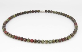 Genuine Dragon Bloodstone Crystal Necklace for Men/Women EMF Protection Necklace - £24.35 GBP