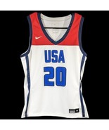 USA TEAM Basketball Jersey Nike Adult Size Mens Medium M #20 White Red - £27.54 GBP