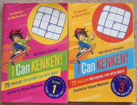 Lot 2 Will Shortz Presents I Can Kenken! Volume 1 &amp; 3: Puzzles  - £5.58 GBP