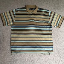IZOD Polo Shirt Adult Large Double Mercerized Striped Golfing Preppy Out... - $16.54