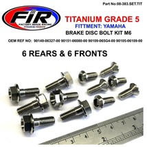 FIR TITANIUM YAMAHA BRAKE DISC BOLT SET YAMAHA YZ125 YZ250 1999-2018 - £30.01 GBP