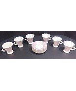 Romantic CC&amp;T Porcelain Tea Cup &amp; Saucer Lavender Feather Design Set Of ... - $37.03 CAD