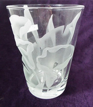 Signed Franz Grosz Mid-Century Modern Art Glass Vase Etched Calla Lily D... - £927.72 GBP