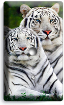 Wild White Bengal Tigers Light Dimmer Video Cable Wall Plate Room Art Home Decor - £8.16 GBP