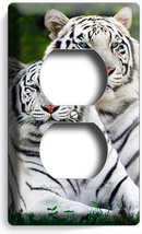 Wild Animals White Bengal Tigers Duplex Outlet Cover Wall Plate Room Home Decor - £8.16 GBP