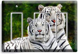 Wild Cute White Bengal Tigers Triple Gfi Light Switch Wall Plate Room Home Decor - £13.37 GBP