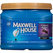 Maxwell House FRENCH ROAST Dark Ground 100% COFFEE Roasted 25.6 oz Plast... - $29.04