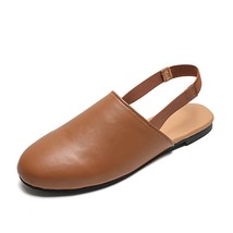 Kids Slipper Spring Summer Women Shoes Brown Leather 25(14.8cm Foot) - £14.97 GBP