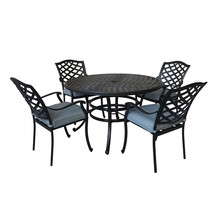 Aluminum Round Dining Set, 5-Piece, Light Blue - £1,046.79 GBP