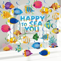 66 Pcs Tropical Fish Hanging Ceiling Swirls Under The Sea Party Decorati... - £12.86 GBP