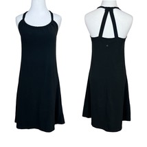 Prana Dress Small Black Quinn Sleeveless Built in Bra Stretch Active Casual - £24.08 GBP