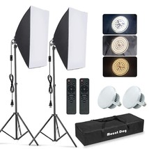Softbox Lighting Kit, 2X19.7&quot;X27.5&quot; Photography Continuous Lighting ... - $185.99