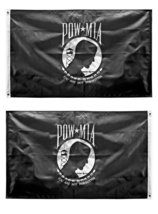 AES POW MIA Powmia 4X6 4&#39;X6&#39; Embroidered 2 Double Sided Flag USA Shipper Fade Re - £51.86 GBP