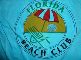 True Vintage Blue Florida Beach Club Vacation Surfing Surf t shirt Fits ... - $26.57