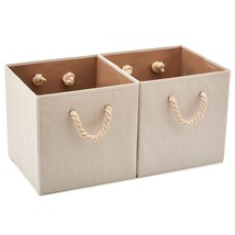 EZOWare Foldable Bamboo Fabric Storage Bin with Cotton Rope Handle, Coll... - $37.99