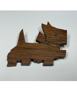 Hand-Carved Wood Scottie Dog Brooch Scottish Terrier Pin Vintage - $276.80 MXN