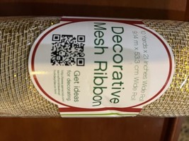 Gold Decorative Mesh Ribbon  21” By 30’ - $10.16
