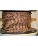 Brown Twisted Cotton Covered Wire Vintage Style Cloth Lamp Cord Antique ... - $1.39