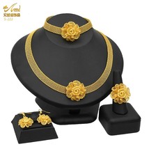 Ethiopian Bridal Jewelry Set For Women Dubai Gold Wedding Collection Jewellery F - £39.30 GBP