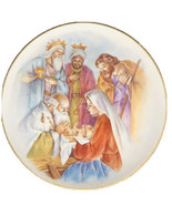 Vintage Homco Christmas Nativity Plate In Raised 3-D Three Kings 8&quot;D - $19.73