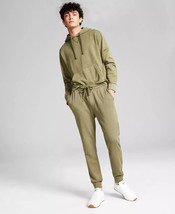Mens Fleece Jogger Sweat Pants Olive Green Size Large AND NOW THIS $39 -... - £14.36 GBP