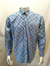 Tommy Hilfiger Men&#39;s Blue Diamond Pattern Long Sleeve Button Down Shirt ... - €6,92 EUR