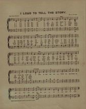 1890 Antique Sheet Music Tell Me the Story of Jesus 8 X 10 Collectible 2... - £29.00 GBP